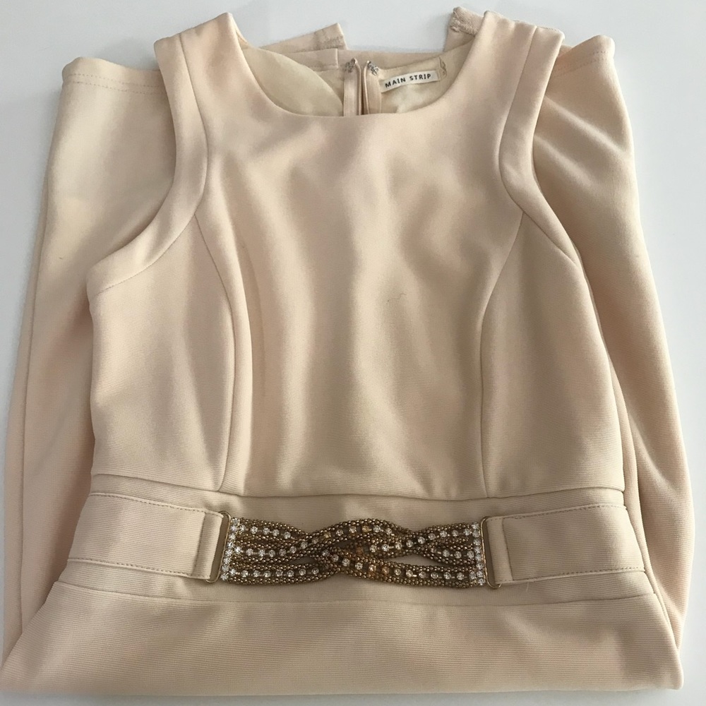 Business dress w/rhinestone waistbelt - Picture 3 of 5
